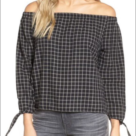 Madewell Tops - NWT Madewell - Plaid Off The Shoulder Top